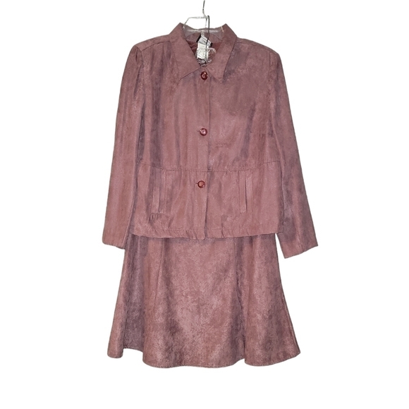 Southern lady size 14 skirt set. Purple velvet button up jacket and skirt - Picture 1 of 13